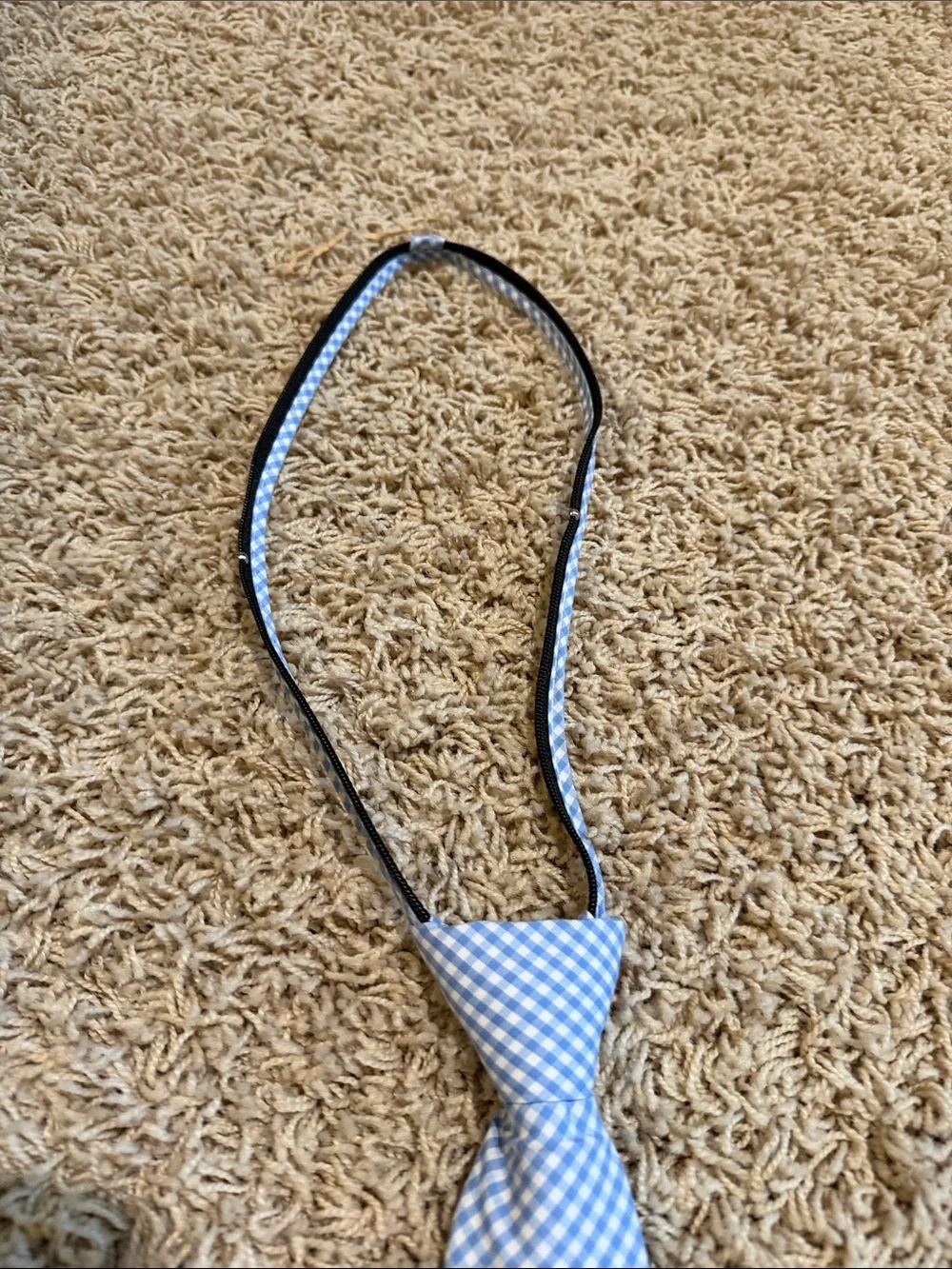 ❤️ Crown & Ivy Boys Light Blue Gingham Tie - zip